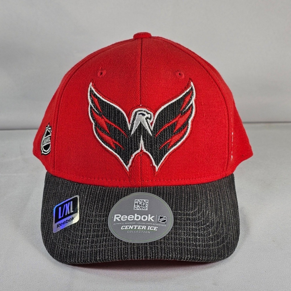 Washington Capitals Reebok NHL Center Ice Hat Red Grey Weagle Logo L/XL New